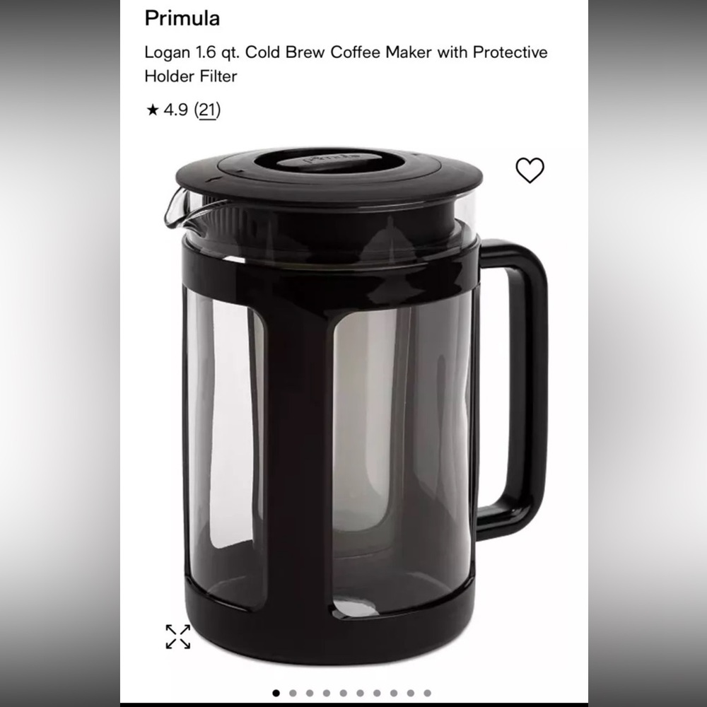 New Primula Logan Cold Brew Maker 1.6Qt Capacity - Black